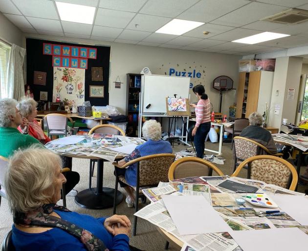 Haruko Furukawa also teaches art at retirement villages. Photo: Supplied