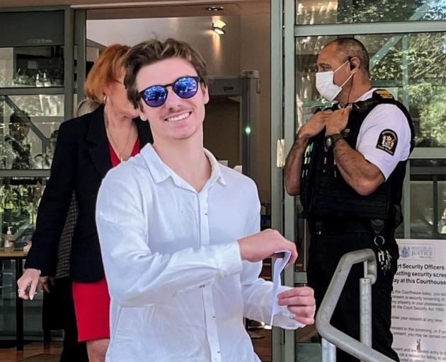 Jayden Meyer outside the Tauranga District Court. Photo: The New Zealand Herald