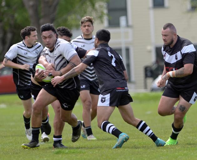 Scorpions centre Crete Whaanga crashes the ball up during a one-off fixture against the New...