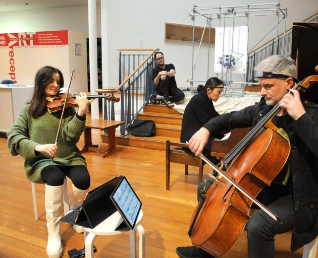 NZTrio rehearse before their performance "Rhythms of the Brain" at the Dunedin Public Art Gallery...
