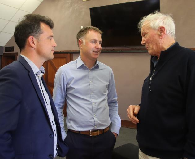 Discussing Three Waters reforms at a meeting in Gore yesterday are (from left) Southland MP...
