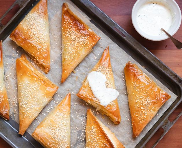 spring greens feta filo p
