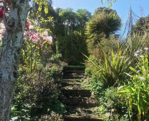 A walkway to the upper garden.