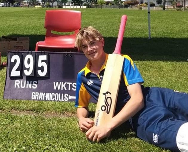 Hugo Bogue after his innings in Oamaru yesterday. PHOTO: SUPPLIED