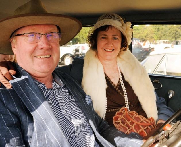 Phill and Sally Boult, of Dunedin, all set to drive their 1930 Studebaker Dictator.
