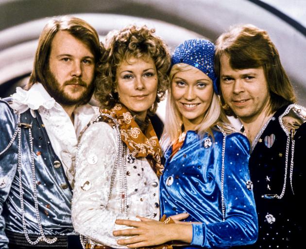 From left: Benny Andersson, Anni-Frid Lyngstad, Agnetha Faltskog and Bjorn Ulvaeus in 1974. Photo...