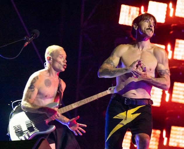 Anthony Keidis (right) and Flea of the Red Hot Chili Peppers performing in Spain last month....