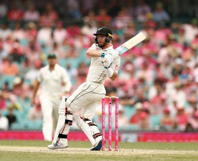 Glenn Phillips plays a shot during his test debut for the Black Caps. Photo: Getty Images