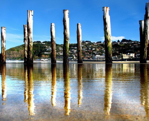 The posts are reflected in the calm water in 2009. Photo: Regan Anderson