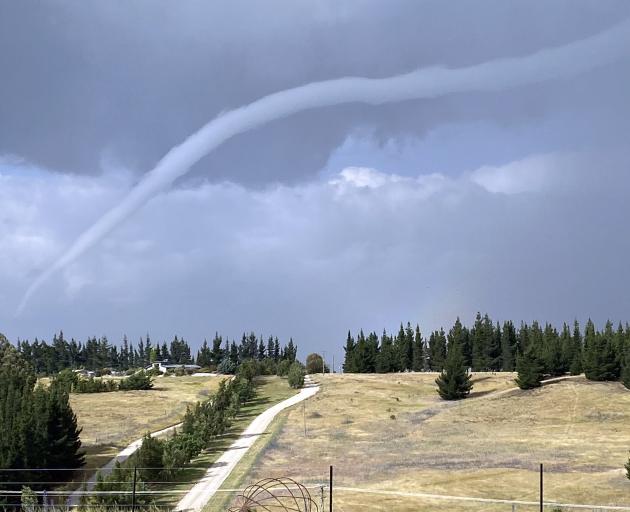 The tornado touches down in Springvale from Letts Gully Rd on Saturday. PHOTO: LYNN YOUNG