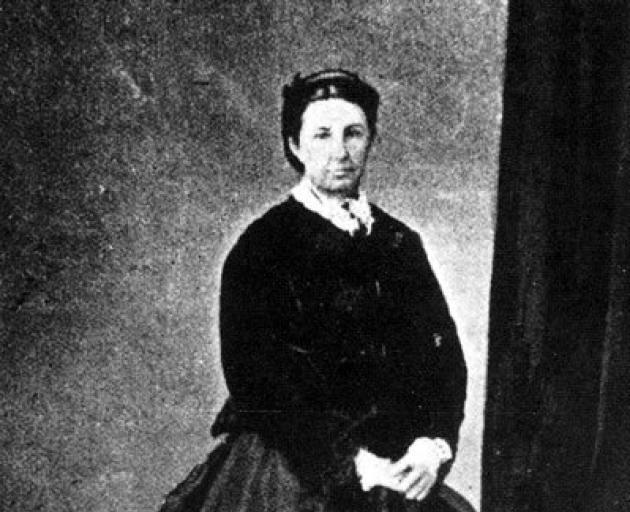 The notorious baby farmer Minnie Dean is photographed here at the time of her marriage in 1872 ...