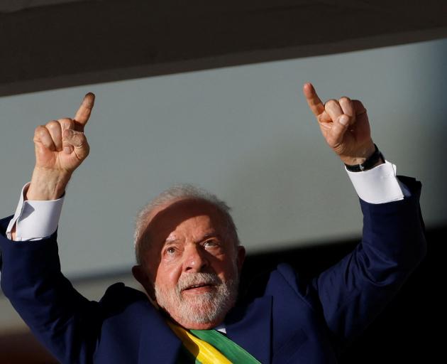 Brazil's President Luiz Inacio Lula da Silva at the Planalto Palace after his election victory....
