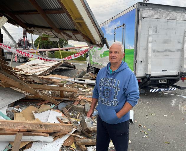Peter Cartwright was given a rude awakening when a milk truck tore through the front of his home....