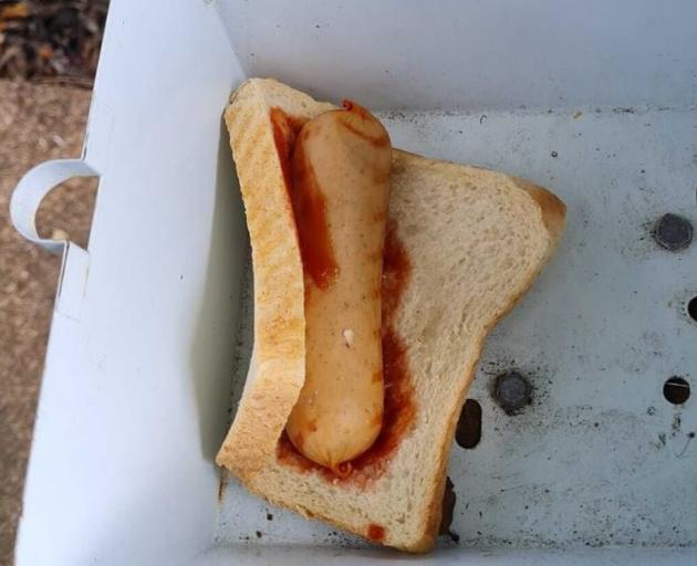 An example of one of the mysterious Waiheke sausages, as shared on social media. Photo: Supplied