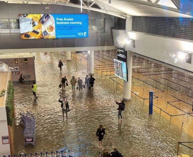 Flooding at Auckland airport last night. Photo: supplied