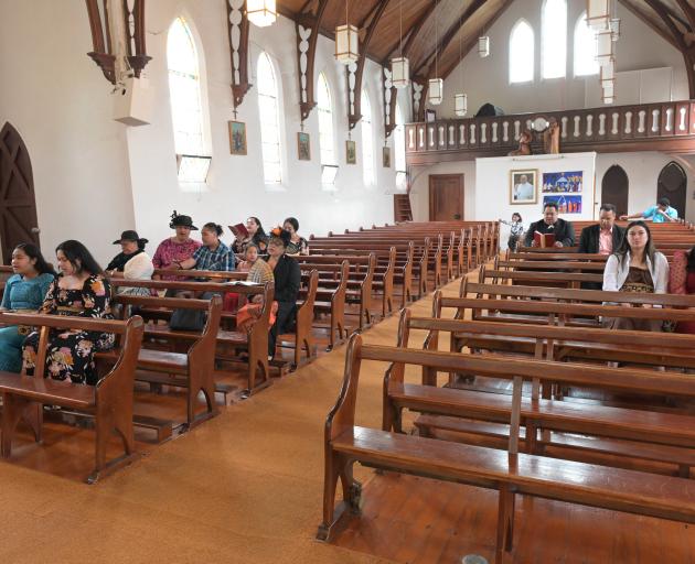 Yesterday's congregation at a Free Church of Tonga service