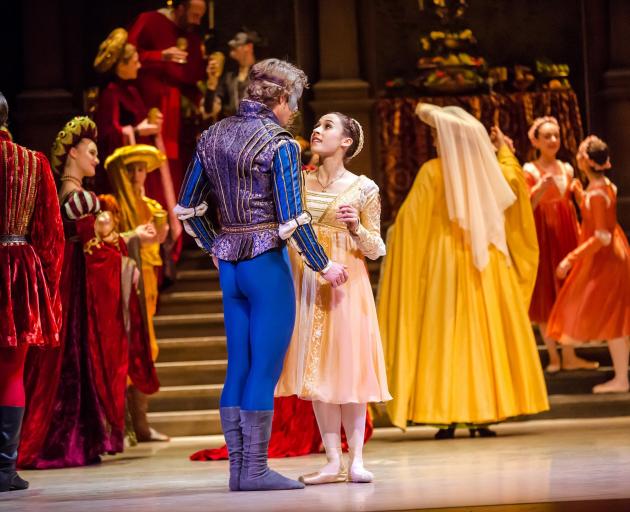 Joseph Skelton as Romeo with Madeleine Graham as Juliet in RNZB’s 2017 production. PHOTO: STEPHEN...