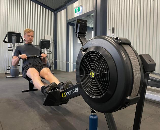 Luke Kingsford has challenged himself to row at least 100km on an indoor rowing machine. PHOTO:...