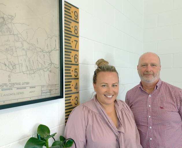 Maniototo Irrigation Company business support manager Renee Weir and general manager Jeremy...