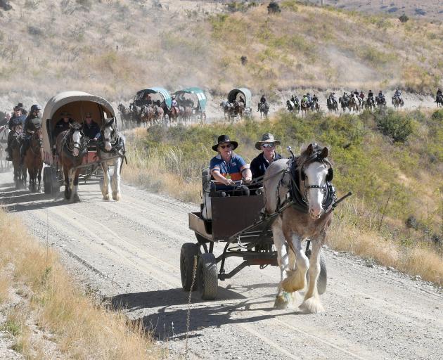 Otago Goldfields Cavalcade organisers are hoping for less dry conditions than these, experienced...