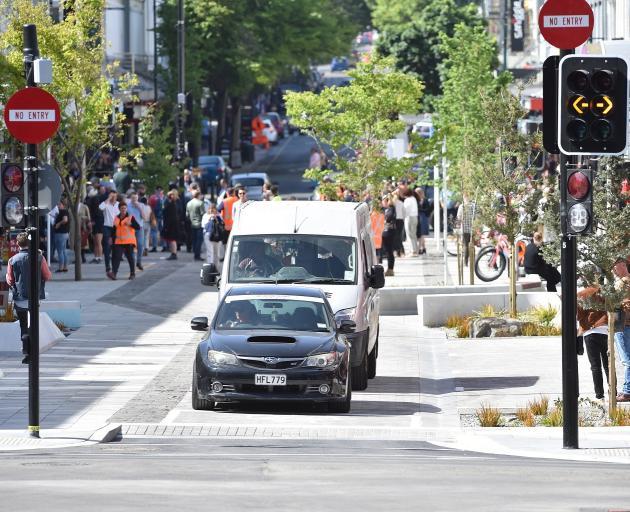 The Dunedin City Council has been congratulations for the revamp of one section of George St....
