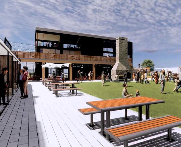 The proposed plan includes a performance space and central green. 