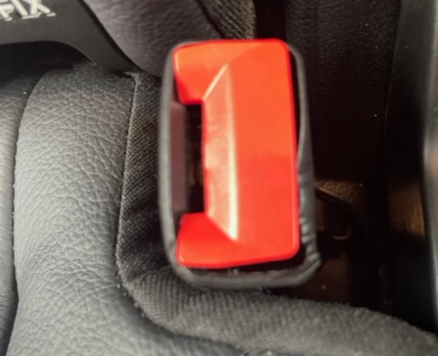 Ms Feng's seatbelt buckle awaiting repair. The Dunedin couple said the damage to theirs was...