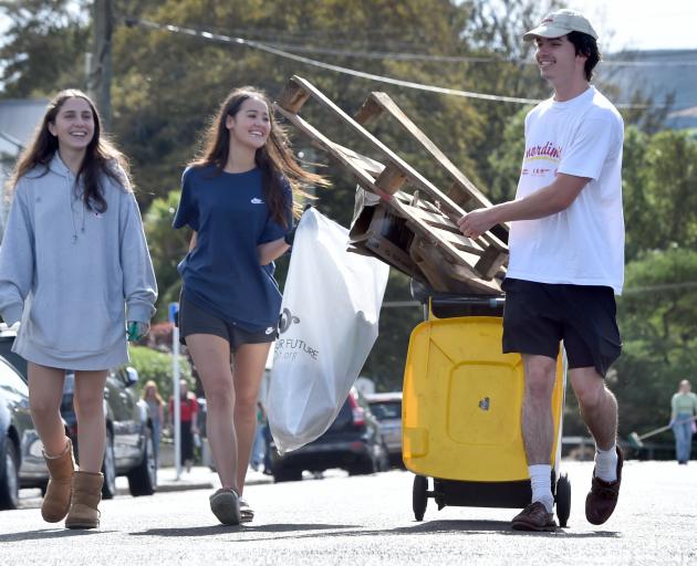University of Otago students (from left) Grace Hemi, Annabelle Chanwai and Campbell Colquhoun ...