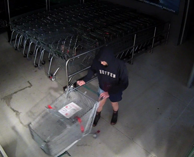 CCTV footage of the trolley being taken. Photo: Supplied via NZ Police