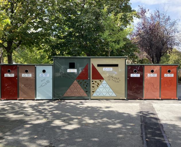 New recycling bins in the tertiary area installed by Dunedin City Council PHOTO: SUPPLIED