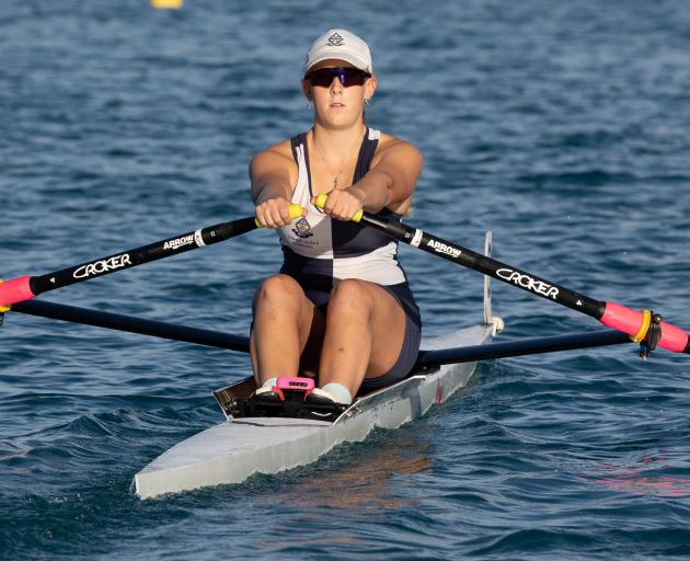 Otago Girls' High School rower Harriet Thompson competes at the South Island secondary schools...