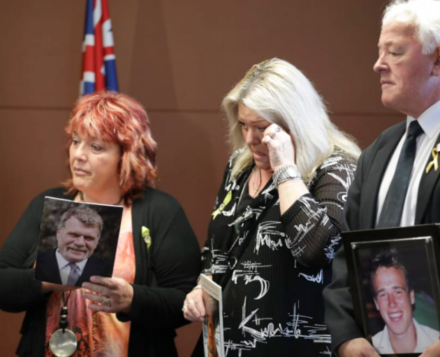 Anna Osborne, Sonya Rockhouse and Bernie Monk, relatives of Pike River mine victims. Photo: RNZ