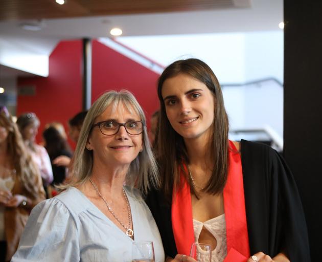 Celebrating with mother Sue yesterday is Becky Seager, graduating with a diploma in adventure...