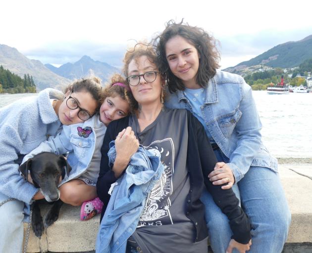 Brazilians (from left) Giulia Bergamini, her niece Atena Bergamini (5), both of whom are New...