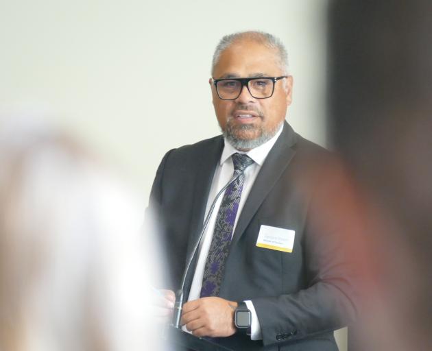 Tourism Minister Peeni Henare speaks to delegates at the Otago Tourism Policy School at the...