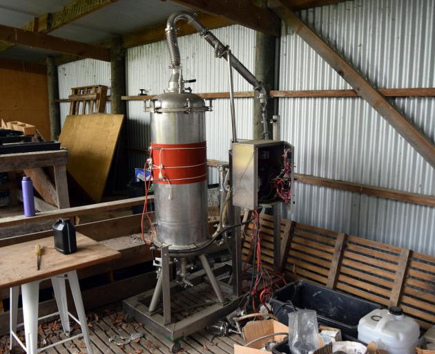 A small still being built by Paul Greaves for making essential oils with a small amount of material.