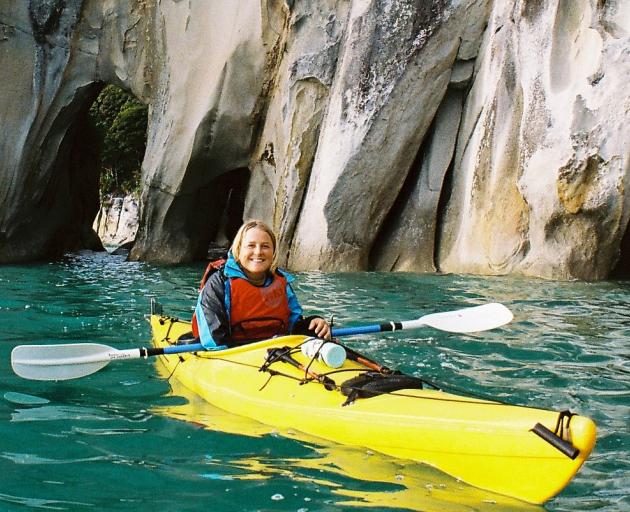 Anna Parsons kayaks in the Tasman district recently. PHOTO: SUPPLIED