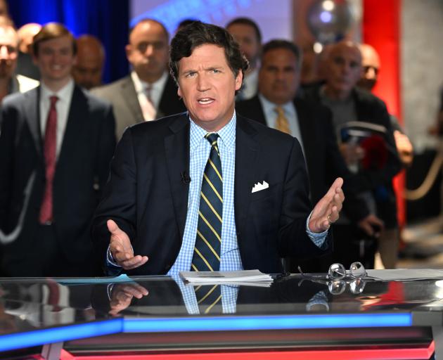Tucker Carlson at a live Fox News event in Hollywood, Florida in November last year. Photo: Getty...