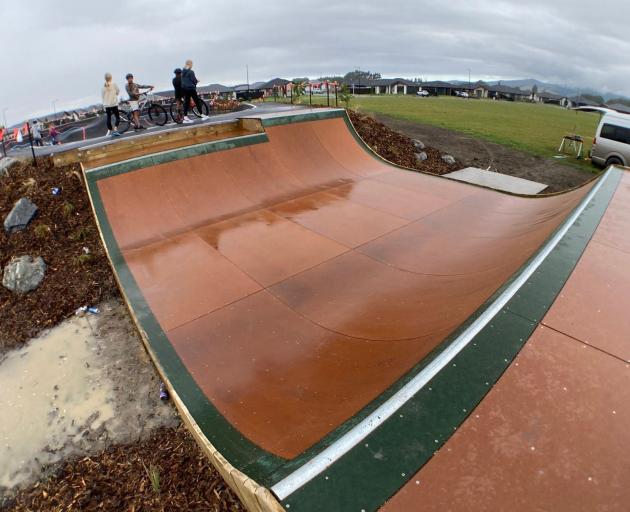The skate ramp has been demolished after it was opened at the new Rosemerryn pump track in...