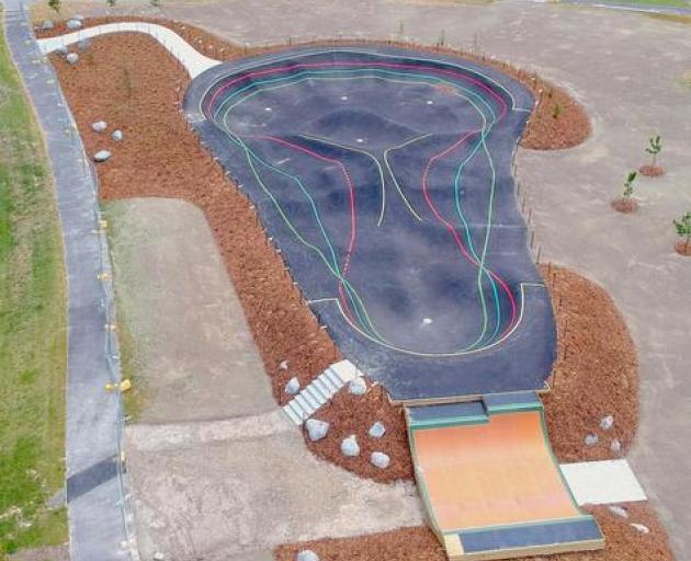 Dismantling of the skate ramp, built onto a new pump track at Rosemerryn, Lincoln, was under way...