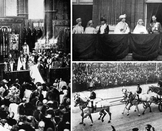 Wedding of Prince Albert Duke of York to Lady Elizabeth Bowes-Lyon at Westminster Abbey; the...