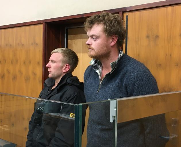 Roxburgh men Nick Reginald Harliwich (left) and William John Gunn appear at their sentencing in...