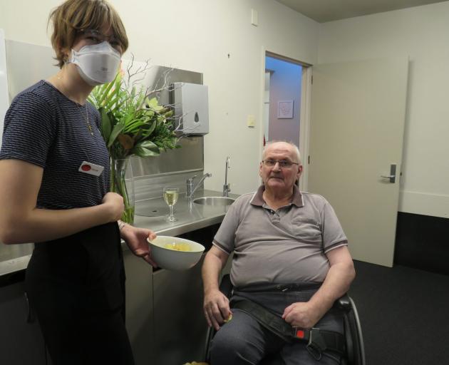 Rosebank Resthome and Hospital volunteer Taylor Doyle with resident Bill Dodge.