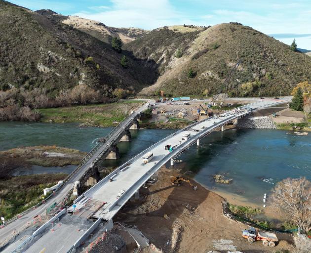 The new Beaumont bridge is taking shape over the Clutha River. The old bridge, which will be...