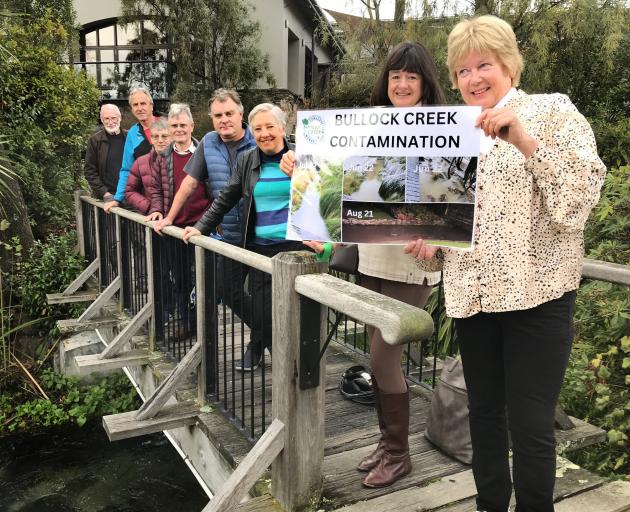 Friends of Bullock Creek members (from left) Don Robertson, Guardians of Lake Wānaka chairman,...