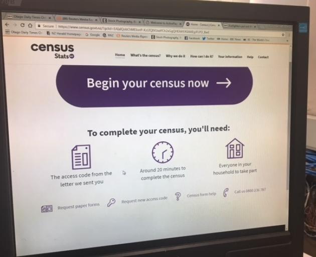 By midnight on Tuesday, 2.98 million people had taken part in the census online. Photo: ODT