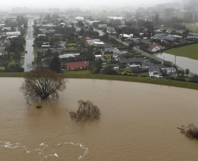 The flooded Taieri River flows past Outram in 2017.PHOTO: STEPHEN JAQUIERY