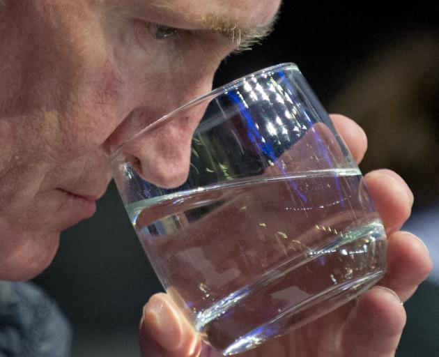 Otago Daily Times wine columnist and National Water Taste Test Competition judge Mark Henderson...