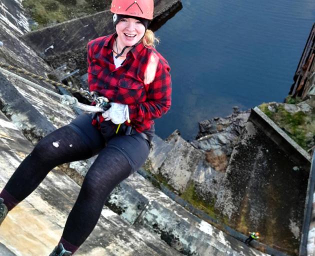 Amii Baker abseiling on the Berwick Outdoor Experiance