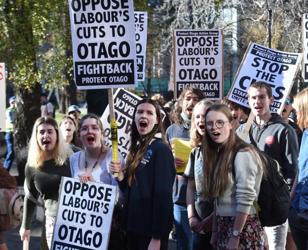 Protesters make their feelings known. Photo: Peter McIntosh